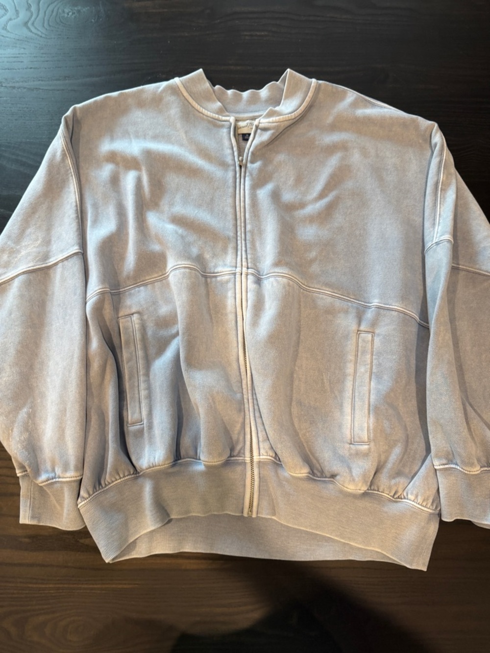 Universal Thread Light Gray Zip-Front Sweatshirt Hoodie